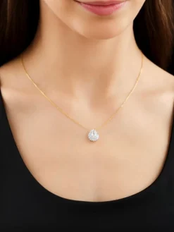 Apart Naszyjnik z żółtego złota z diamentami - SI1/H - 0,85 ct - próba 585< Naszyjniki