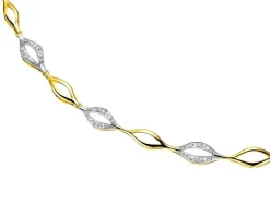 Best Apart Naszyjnik z żółtego złota z diamentami - 42 cm, - 0,10 ct - próba 585