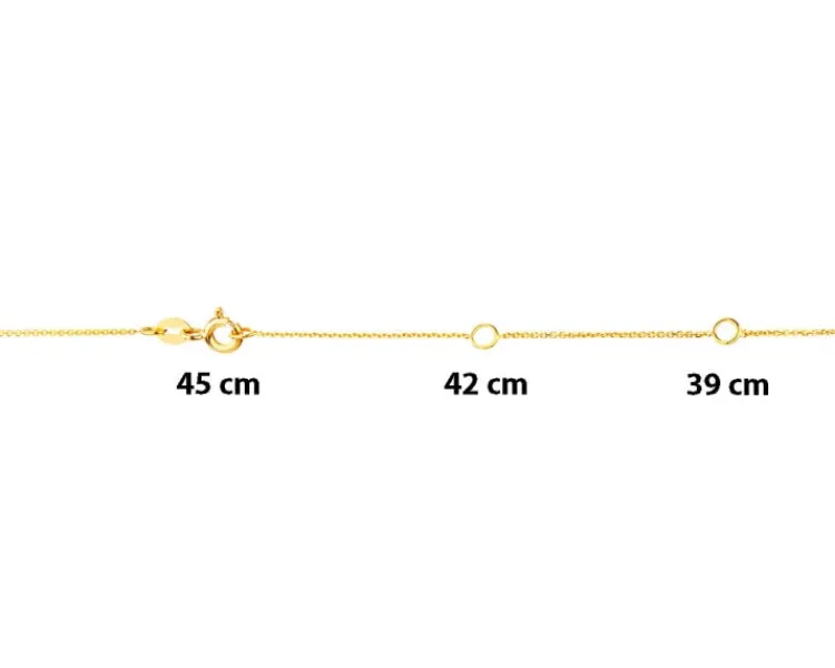 Discount Apart Naszyjnik z żółtego złota z diamentami i szafirami - próba 585