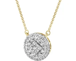 Online Apart Naszyjnik z żółtego złota z diamentami - 0,25 ct - próba 585