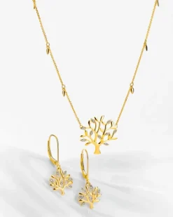 Apart Naszyjnik z żółtego złota z diamentami - drzewko - 0,01 ct - próba 585< Naszyjniki