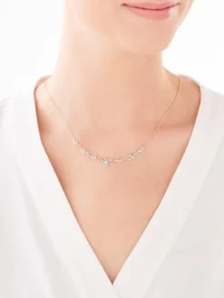 Outlet Apart Naszyjnik z żółtego złota z diamentami i topazami - próba 375