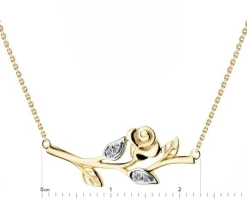 Apart Naszyjnik z żółtego złota z diamentami - róża - 0,02 ct - próba 375< Wszystkie
