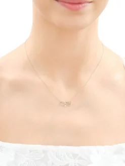 Hot Apart Naszyjnik z żółtego złota z diamentami - nieskończoność, serce - 0,008 ct - próba 375