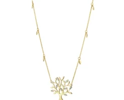 Online Apart Naszyjnik z żółtego złota z diamentami - drzewko - 0,01 ct - próba 375