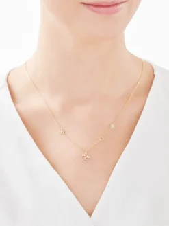 Apart Naszyjnik z żółtego złota z diamentami - koliber, serce, kwiat, koniczyna - 0,01 ct - próba 375< Wszystkie