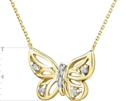 Apart Naszyjnik z żółtego złota z diamentami - motyl - 0,03 ct - próba 375< Naszyjniki