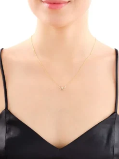 Apart Naszyjnik z żółtego złota z diamentami - motyl - 0,03 ct - próba 375< Naszyjniki
