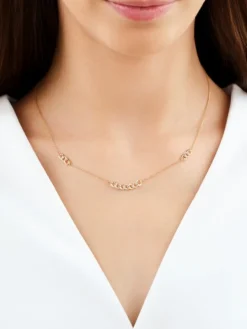 Clearance Apart Naszyjnik z żółtego złota z diamentami - 0,10 ct - próba 585