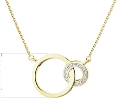 Apart Naszyjnik z żółtego złota z diamentami - koła - 0,02 ct - próba 375< Naszyjniki