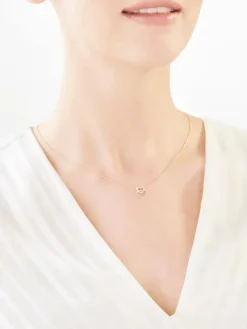 Apart Naszyjnik z żółtego złota z diamentami - serca - 0,01 ct - próba 375< Naszyjniki