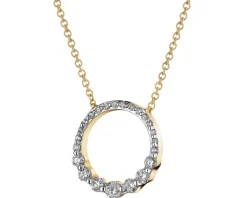 Hot Apart Naszyjnik z żółtego złota z diamentami - koło - 0,25 ct - próba 585