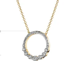 Hot Apart Naszyjnik z żółtego złota z diamentami - koło - 0,25 ct - próba 585