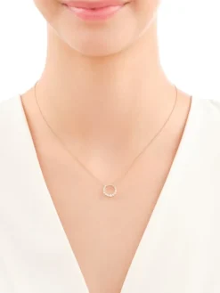 Hot Apart Naszyjnik z żółtego złota z diamentami - koło - 0,25 ct - próba 585