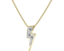 Hot Apart Naszyjnik z żółtego złota z diamentami - piorun - 0,01 ct - próba 375