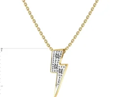 Hot Apart Naszyjnik z żółtego złota z diamentami - piorun - 0,01 ct - próba 375