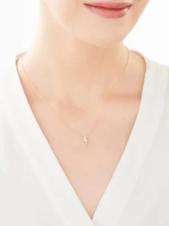 Hot Apart Naszyjnik z żółtego złota z diamentami - piorun - 0,01 ct - próba 375