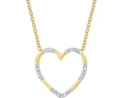 Hot Apart Naszyjnik z żółtego złota z diamentami - serce - 0,04 ct - próba 585