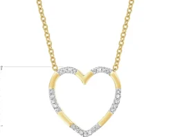 Hot Apart Naszyjnik z żółtego złota z diamentami - serce - 0,04 ct - próba 585