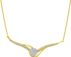 Clearance Apart Naszyjnik z żółtego złota z diamentami - 0,20 ct - próba 585