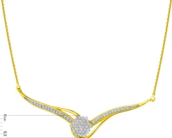 Clearance Apart Naszyjnik z żółtego złota z diamentami - 0,20 ct - próba 585