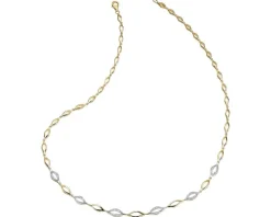 Hot Apart Naszyjnik z żółtego złota z diamentami - 45 cm, - 0,10 ct - próba 585