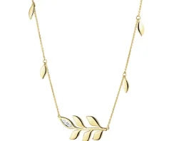 Sale Apart Naszyjnik z żółtego złota z diamentem - liście - 0,004 ct - próba 375