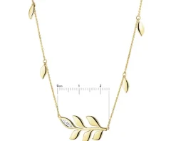 Sale Apart Naszyjnik z żółtego złota z diamentem - liście - 0,004 ct - próba 375