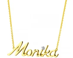 Hot Apart Naszyjnik z żółtego złota z diamentem - Monika - 0,005 ct - próba 375