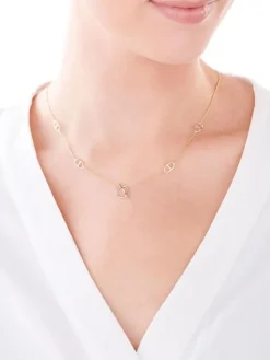Apart Naszyjnik z żółtego złota z diamentem - koło - 0,005 ct - próba 375< Naszyjniki