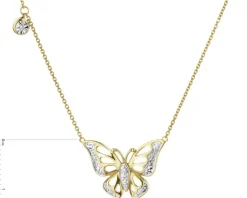 Apart Naszyjnik z żółtego złota z diamentami - motyl - 0,02 ct - próba 375< Naszyjniki