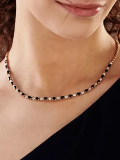 Apart Naszyjnik z żółtego złota z diamentami i szafirami - próba 585