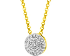 Outlet Apart Naszyjnik z żółtego złota z diamentami - 0,12 ct - próba 585