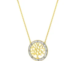 Apart Naszyjnik z żółtego złota z diamentami - drzewko - 0,02 ct - próba 585< Naszyjniki