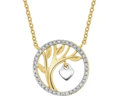 Apart Naszyjnik z żółtego złota z diamentami - drzewko, serce - 0,08 ct - próba 585< Wszystkie