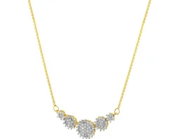 Outlet Apart Naszyjnik z żółtego złota z diamentami - 0,25 ct - próba 585