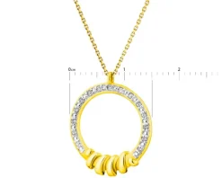 Apart Naszyjnik z żółtego złota z diamentami - koło - 0,04 ct - próba 585< Naszyjniki