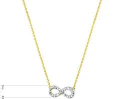 Outlet Apart Naszyjnik z żółtego złota z diamentami - nieskończoność - 0,02 ct - próba 375