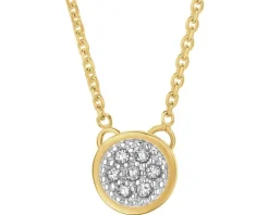 Sale Apart Naszyjnik z żółtego złota z diamentami - koło - 0,03 ct - próba 585
