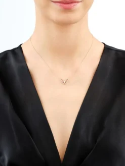 Hot Apart Naszyjnik z żółtego złota z diamentami - motyl - 0,05 ct - próba 375