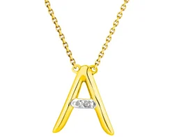 Apart Naszyjnik z żółtego złota z diamentami - litera A - 0,006 ct - próba 375< Wszystkie