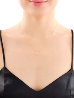 Apart Naszyjnik z żółtego złota z diamentami - litera A - 0,006 ct - próba 375< Wszystkie