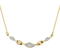 Hot Apart Naszyjnik z żółtego złota z diamentami - 0,04 ct - próba 585
