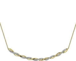 Outlet Apart Naszyjnik z żółtego złota z diamentami - 0,25 ct - próba 585