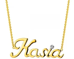 Apart Naszyjnik z żółtego złota z diamentem - Kasia - 0,005 ct - próba 375< Naszyjniki