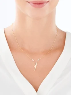 Best Apart Naszyjnik z żółtego złota z diamentami - 0,02 ct - próba 375