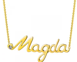 Hot Apart Naszyjnik z żółtego złota z diamentem - Magda - 0,005 ct - próba 375