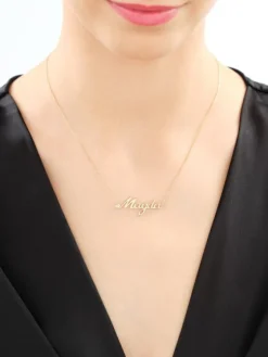 Hot Apart Naszyjnik z żółtego złota z diamentem - Magda - 0,005 ct - próba 375
