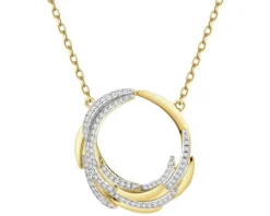 Clearance Apart Naszyjnik z żółtego złota z diamentami - 0,23 ct - próba 585