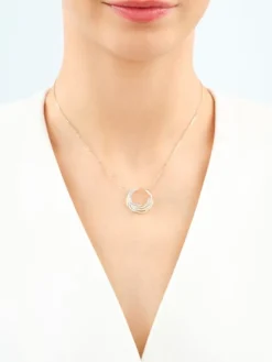 Clearance Apart Naszyjnik z żółtego złota z diamentami - 0,23 ct - próba 585